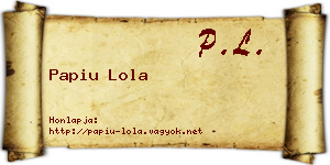 Papiu Lola névjegykártya